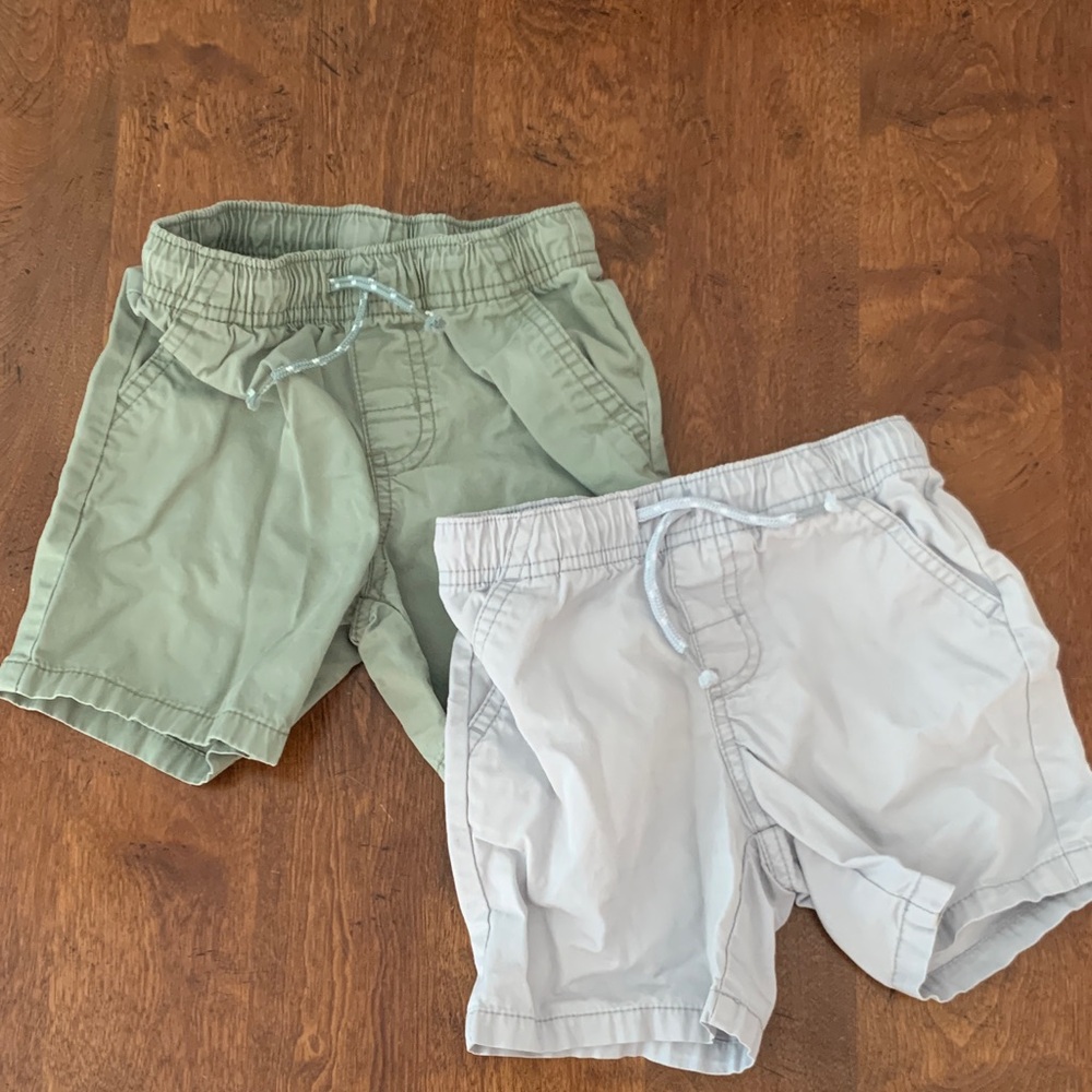 Cat & Jack Kids Shorts - Green and White